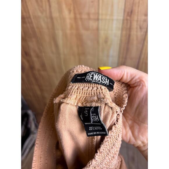 REWASH an American Original Brand Smocked Waist Linen Blend Parachute Pants S - Picture 7 of 7